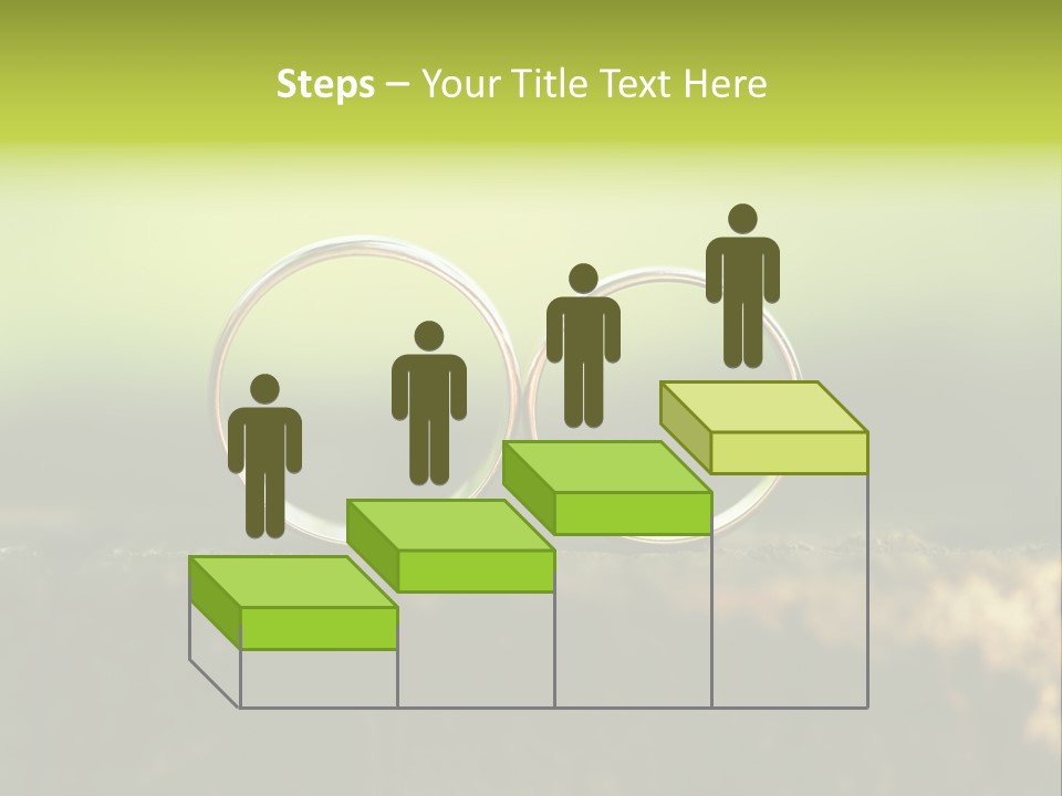 Two Wedding Rings Sitting On A Piece Of Wood PowerPoint Template