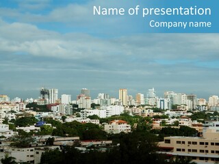 A View Of A City From A High Rise PowerPoint Template