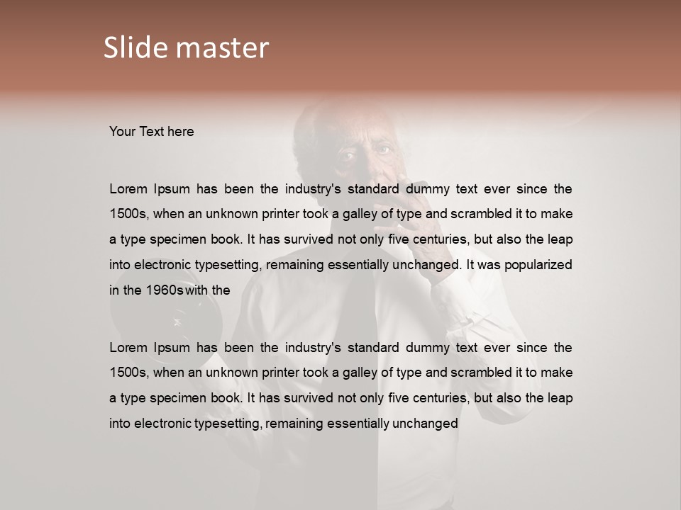 An Old Man Smoking A Cigarette And Holding A Dumbble Weight PowerPoint Template