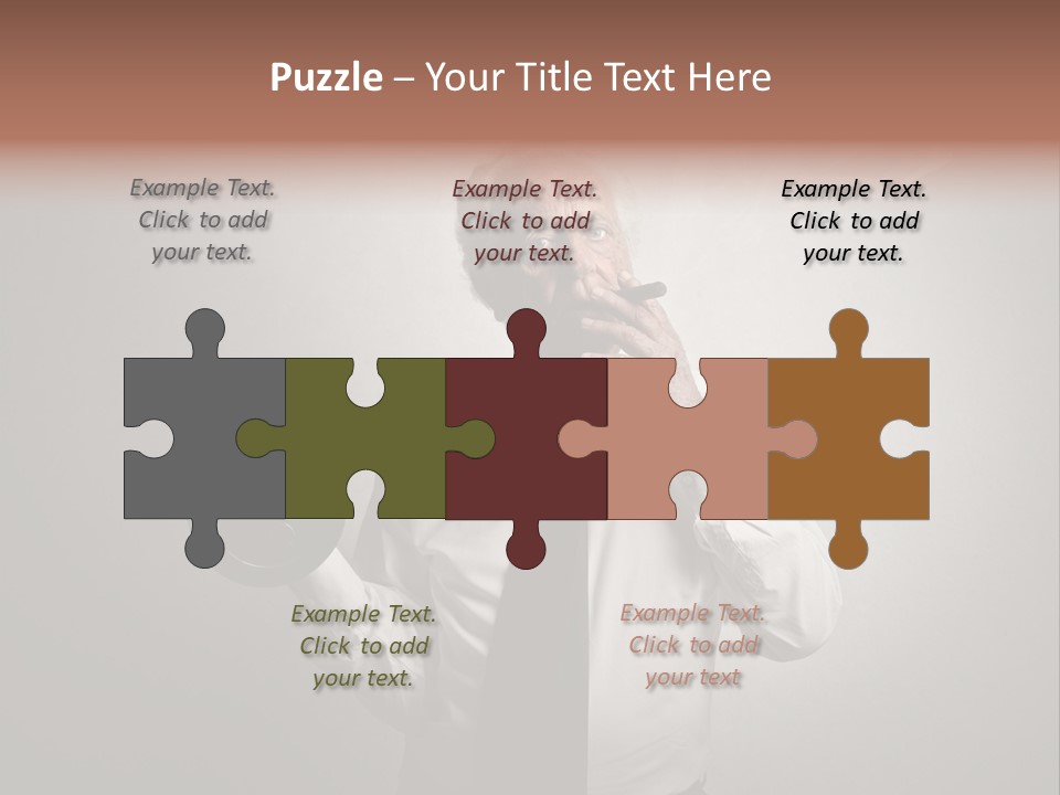 An Old Man Smoking A Cigarette And Holding A Dumbble Weight PowerPoint Template