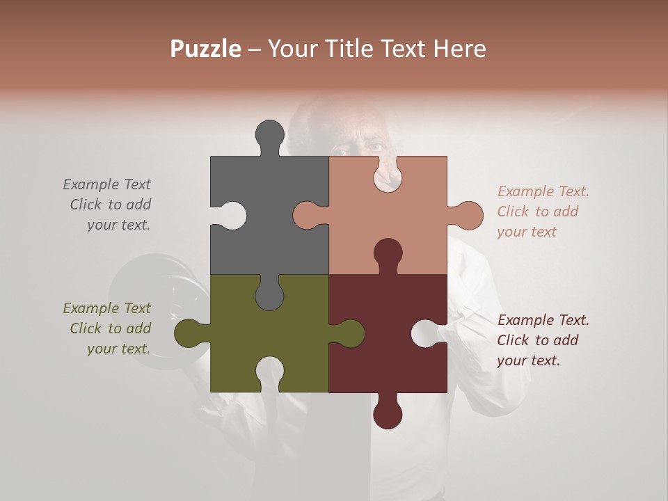 An Old Man Smoking A Cigarette And Holding A Dumbble Weight PowerPoint Template