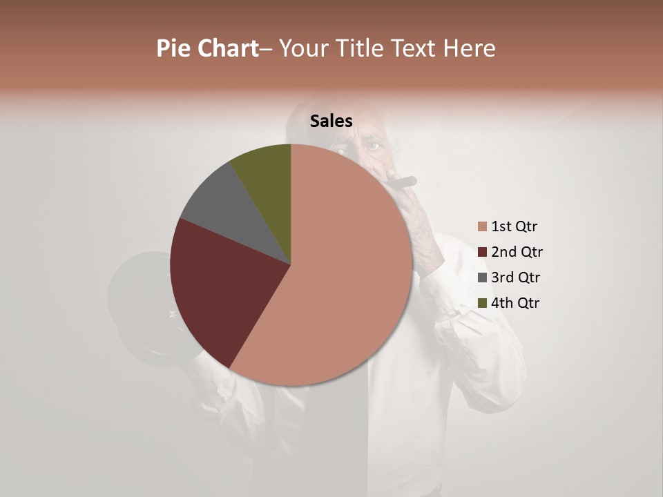 An Old Man Smoking A Cigarette And Holding A Dumbble Weight PowerPoint Template