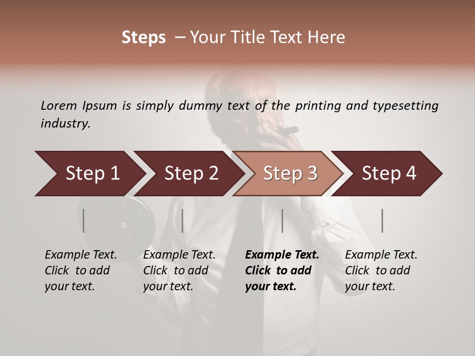 An Old Man Smoking A Cigarette And Holding A Dumbble Weight PowerPoint Template
