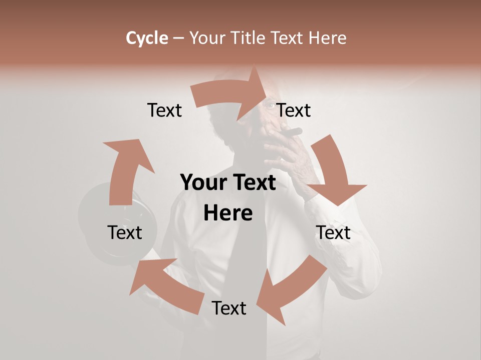 An Old Man Smoking A Cigarette And Holding A Dumbble Weight PowerPoint Template