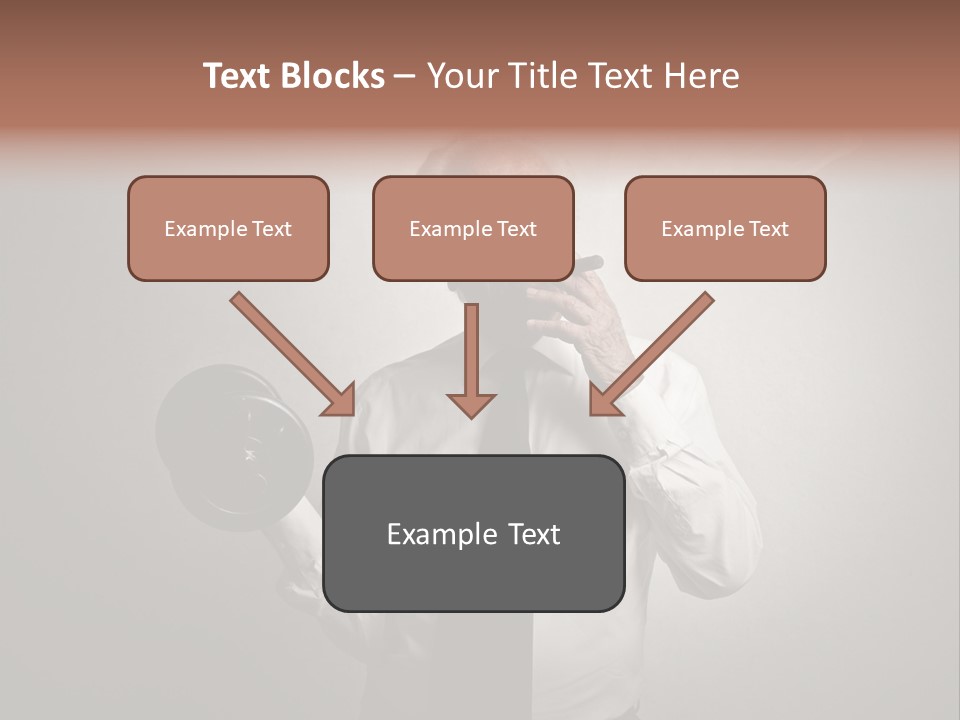 An Old Man Smoking A Cigarette And Holding A Dumbble Weight PowerPoint Template