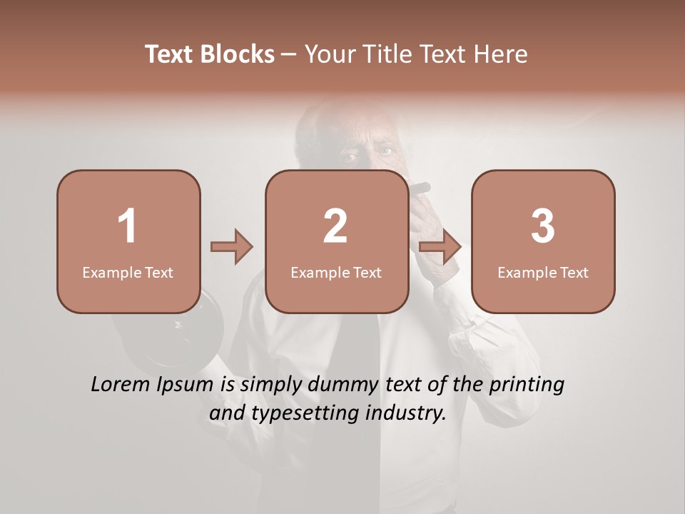 An Old Man Smoking A Cigarette And Holding A Dumbble Weight PowerPoint Template