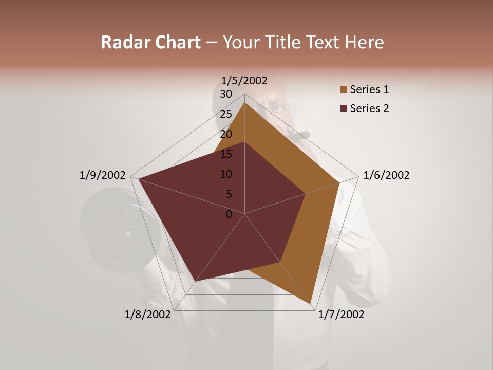 An Old Man Smoking A Cigarette And Holding A Dumbble Weight PowerPoint Template