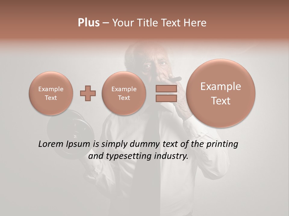 An Old Man Smoking A Cigarette And Holding A Dumbble Weight PowerPoint Template