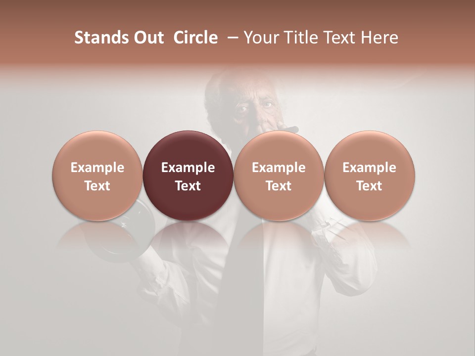 An Old Man Smoking A Cigarette And Holding A Dumbble Weight PowerPoint Template