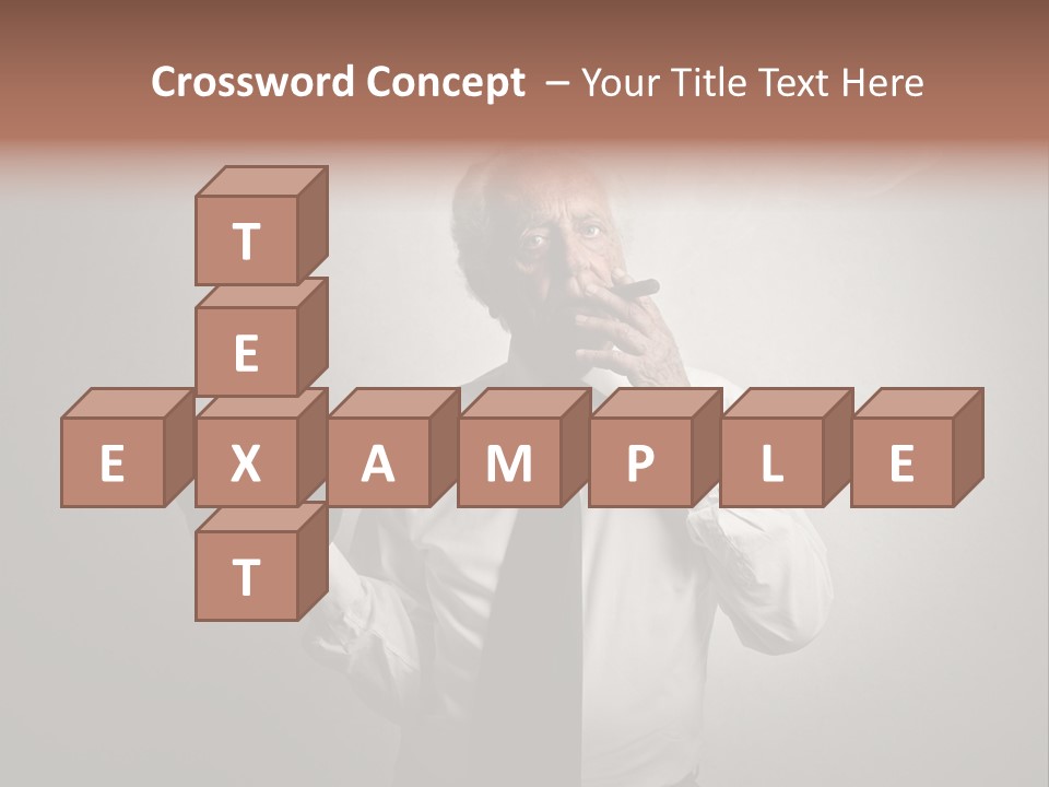 An Old Man Smoking A Cigarette And Holding A Dumbble Weight PowerPoint Template