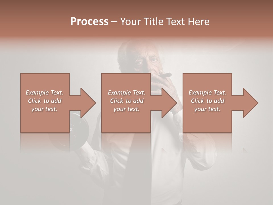An Old Man Smoking A Cigarette And Holding A Dumbble Weight PowerPoint Template