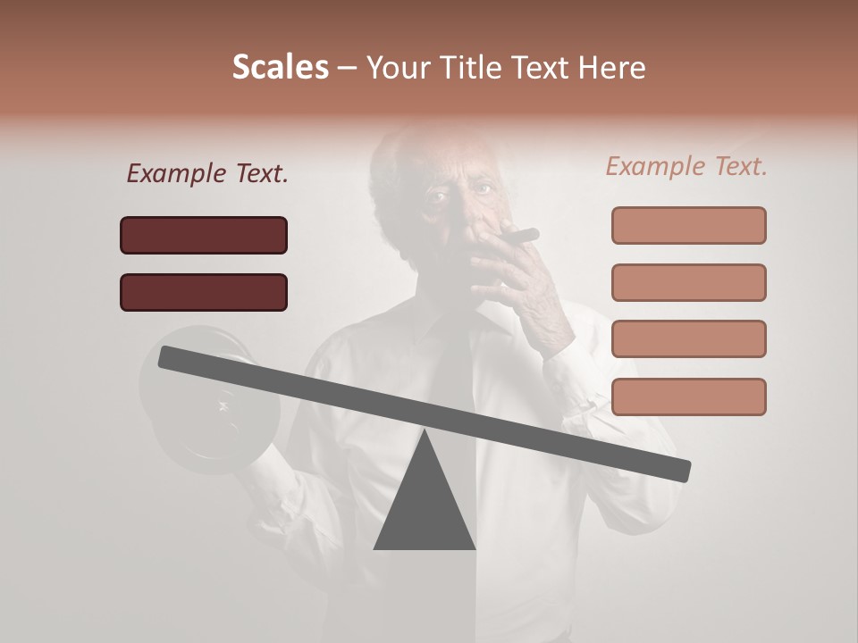 An Old Man Smoking A Cigarette And Holding A Dumbble Weight PowerPoint Template