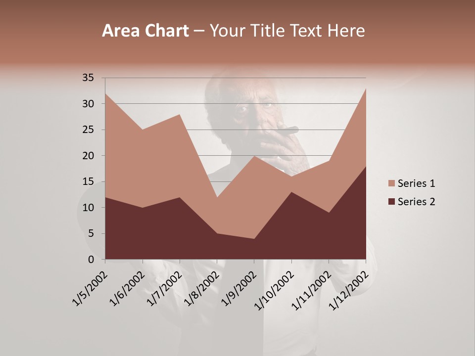 An Old Man Smoking A Cigarette And Holding A Dumbble Weight PowerPoint Template