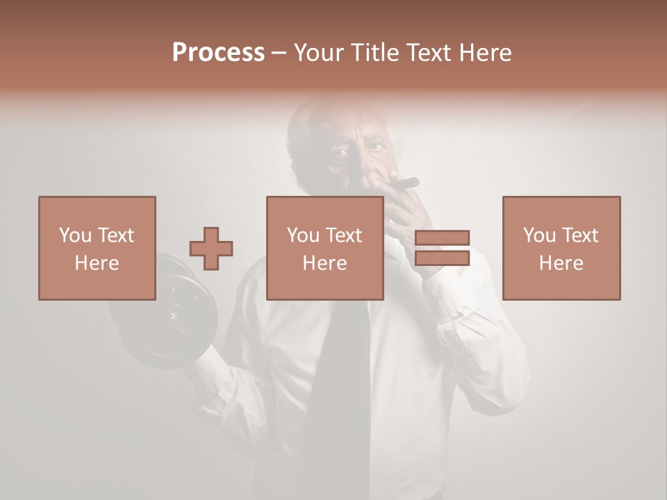 An Old Man Smoking A Cigarette And Holding A Dumbble Weight PowerPoint Template