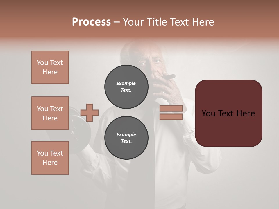 An Old Man Smoking A Cigarette And Holding A Dumbble Weight PowerPoint Template