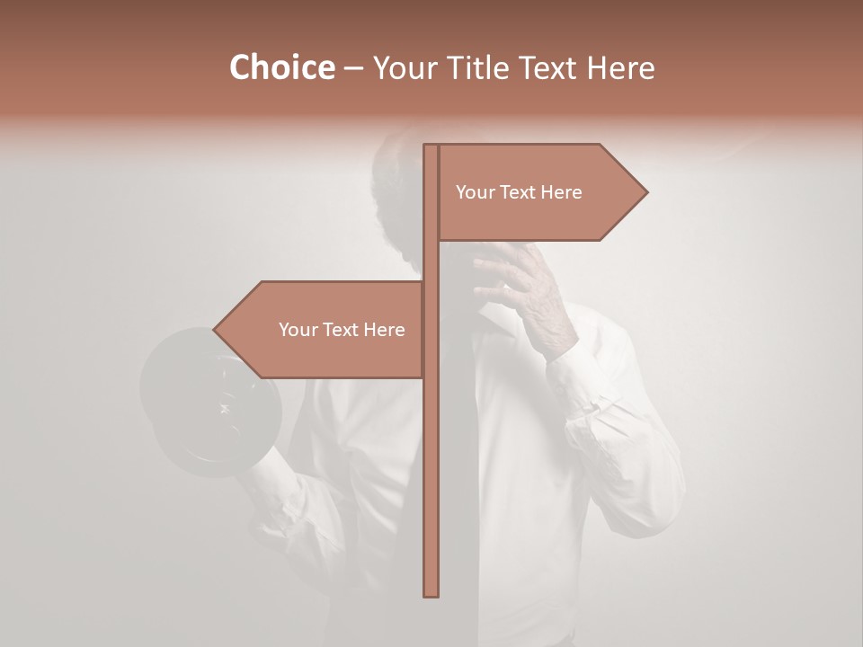 An Old Man Smoking A Cigarette And Holding A Dumbble Weight PowerPoint Template