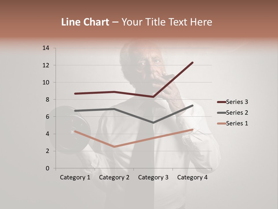 An Old Man Smoking A Cigarette And Holding A Dumbble Weight PowerPoint Template