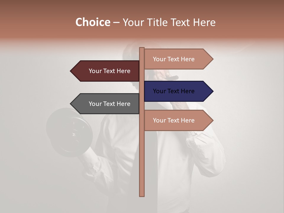 An Old Man Smoking A Cigarette And Holding A Dumbble Weight PowerPoint Template