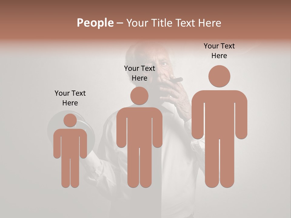 An Old Man Smoking A Cigarette And Holding A Dumbble Weight PowerPoint Template