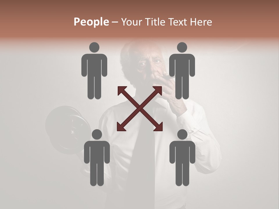 An Old Man Smoking A Cigarette And Holding A Dumbble Weight PowerPoint Template