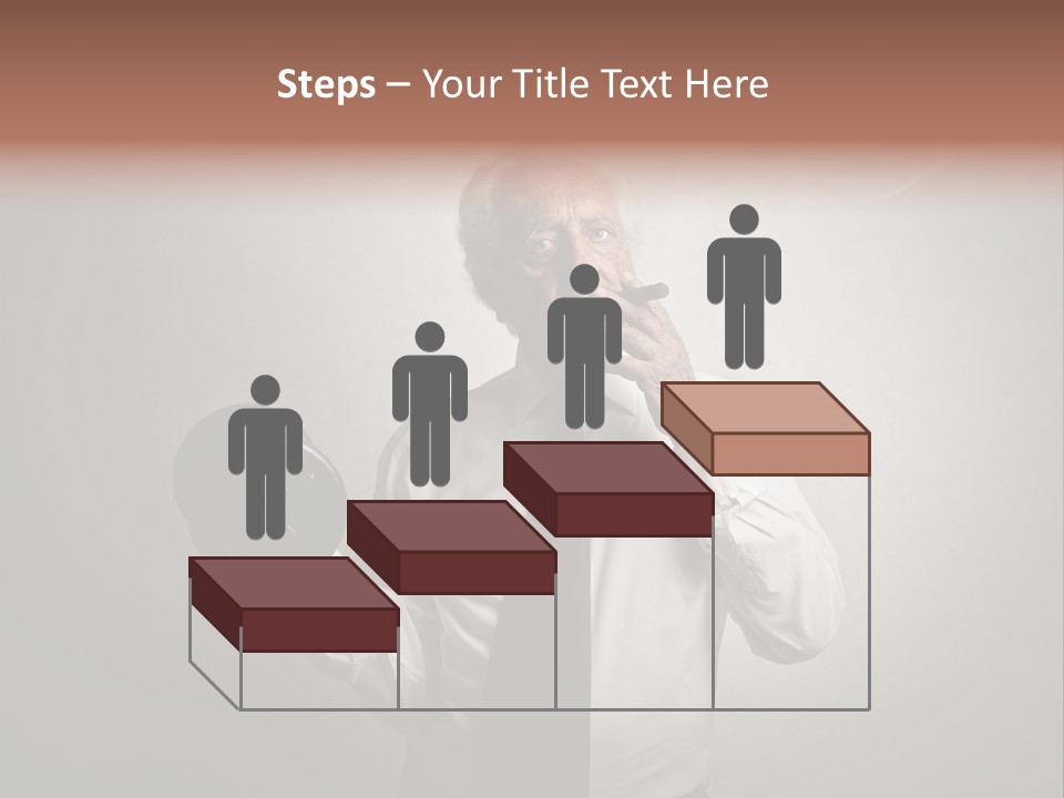 An Old Man Smoking A Cigarette And Holding A Dumbble Weight PowerPoint Template