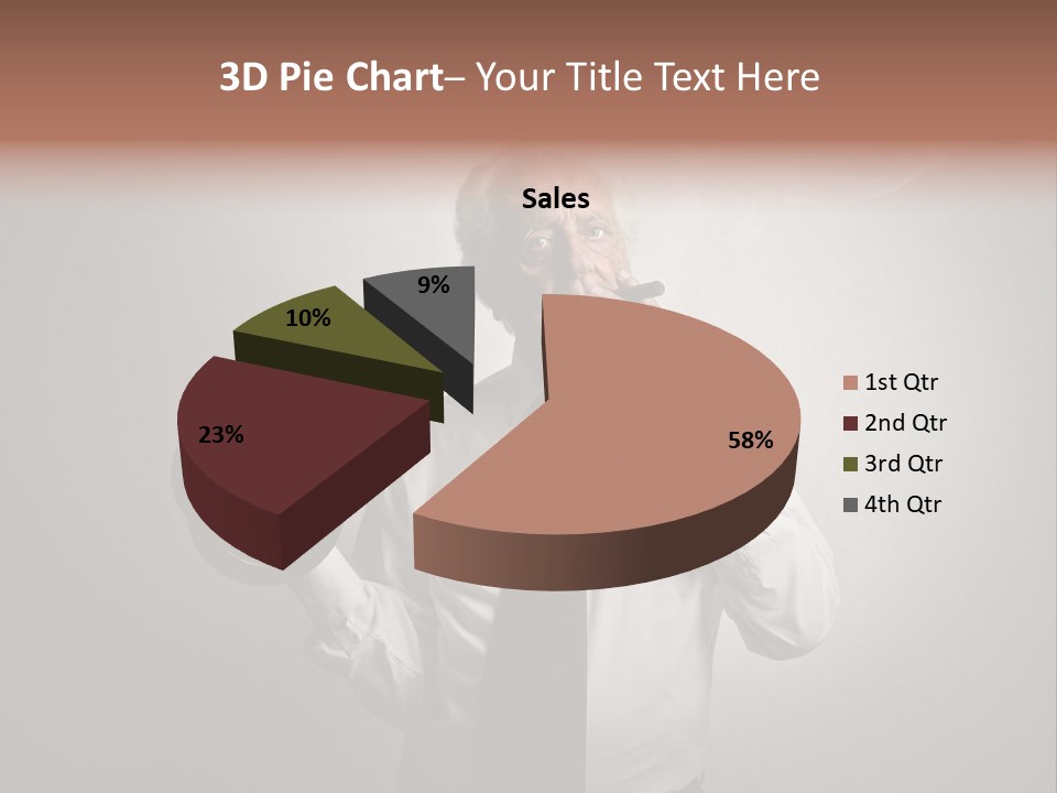 An Old Man Smoking A Cigarette And Holding A Dumbble Weight PowerPoint Template