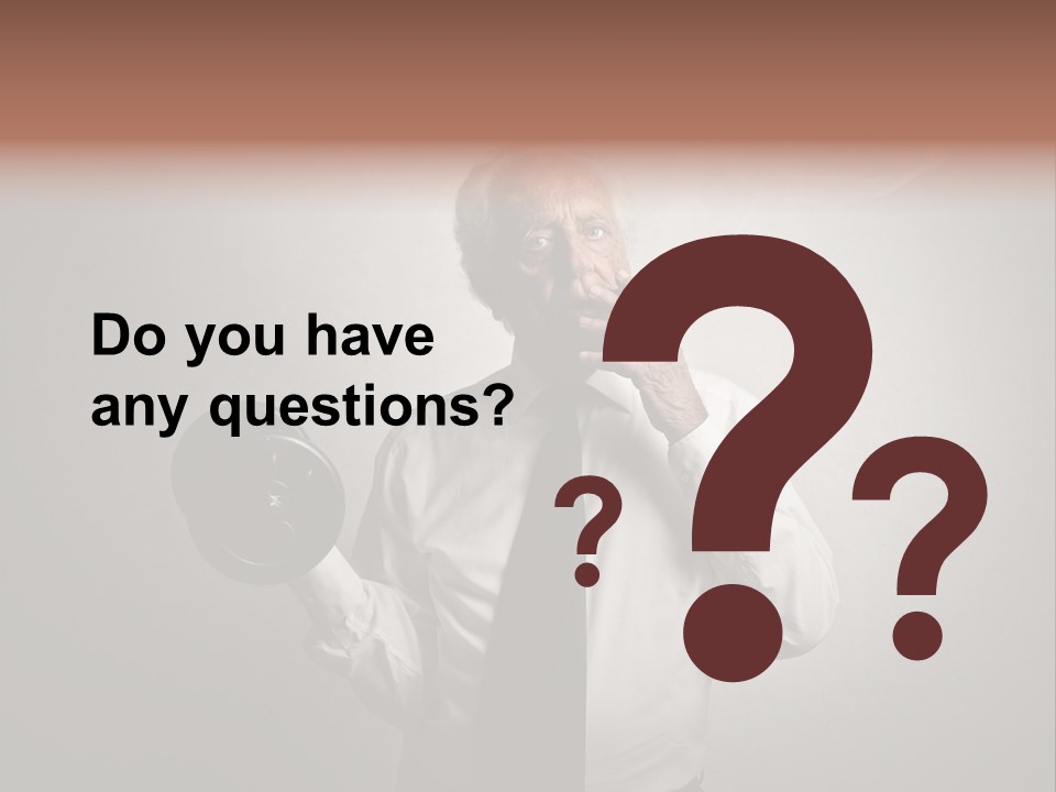 An Old Man Smoking A Cigarette And Holding A Dumbble Weight PowerPoint Template