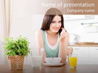 Caucasian Plate Young PowerPoint Template