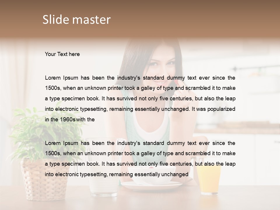 Caucasian Plate Young PowerPoint Template