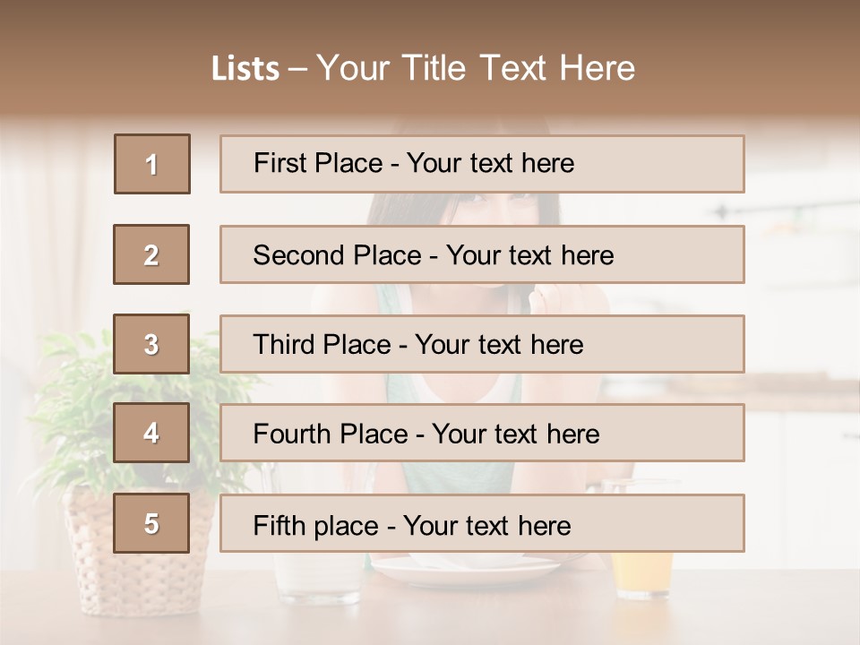 Caucasian Plate Young PowerPoint Template