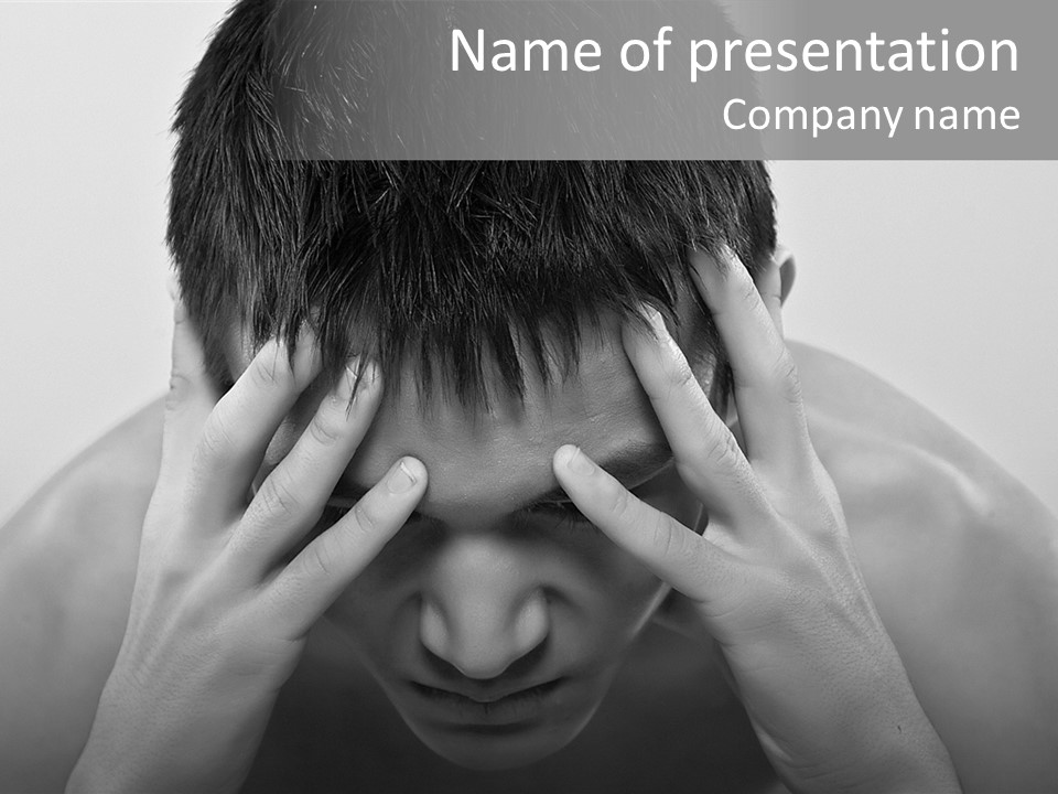 A Man Holding His Hands To His Face PowerPoint Template