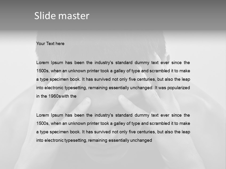 A Man Holding His Hands To His Face PowerPoint Template