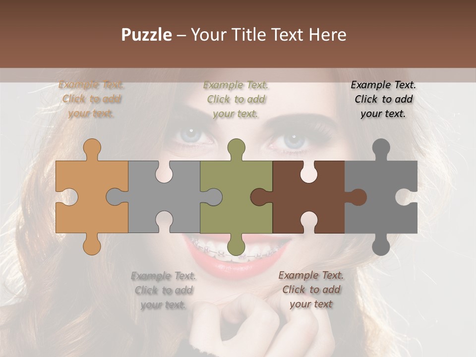 Smile Teeth Caucasian Fashion PowerPoint Template