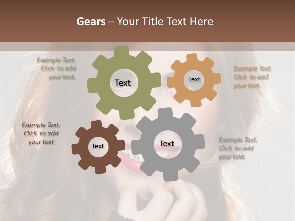 Smile Teeth Caucasian Fashion PowerPoint Template