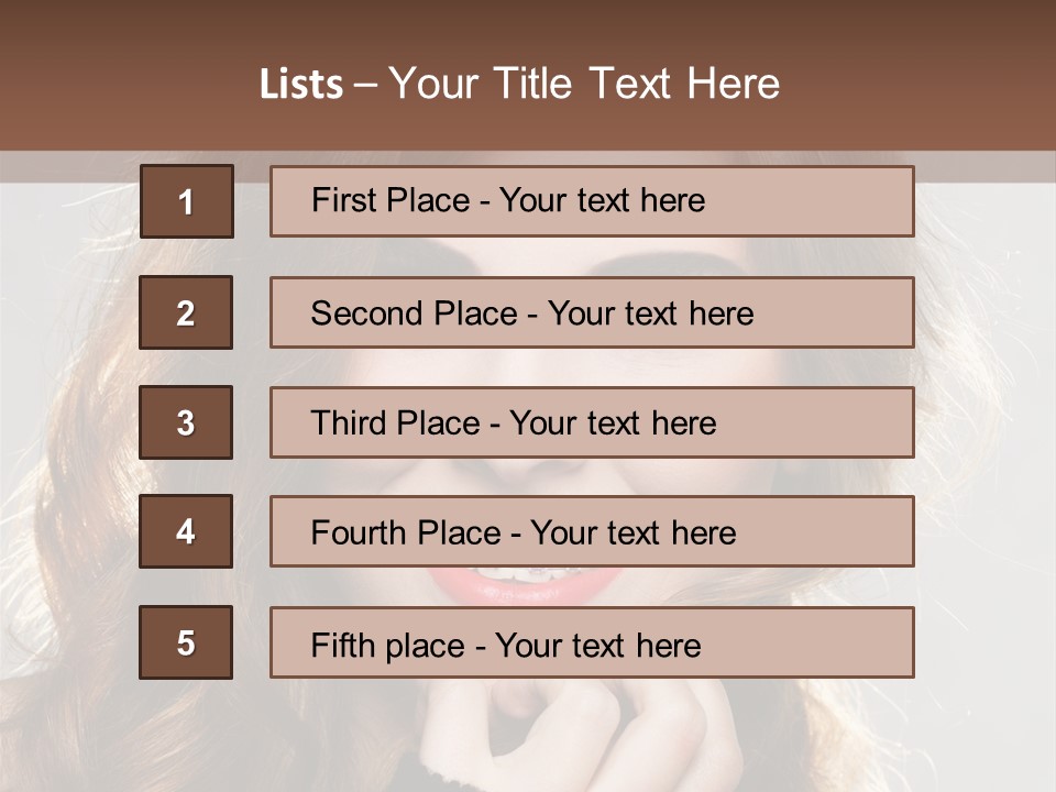 Smile Teeth Caucasian Fashion PowerPoint Template