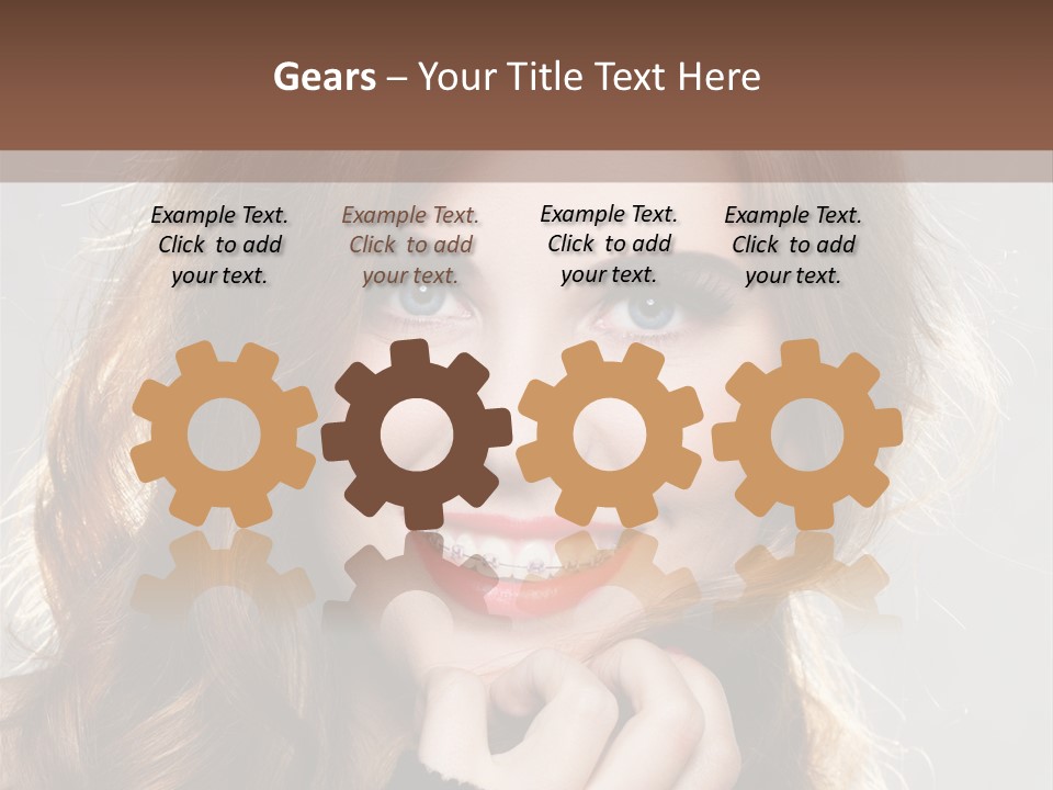 Smile Teeth Caucasian Fashion PowerPoint Template