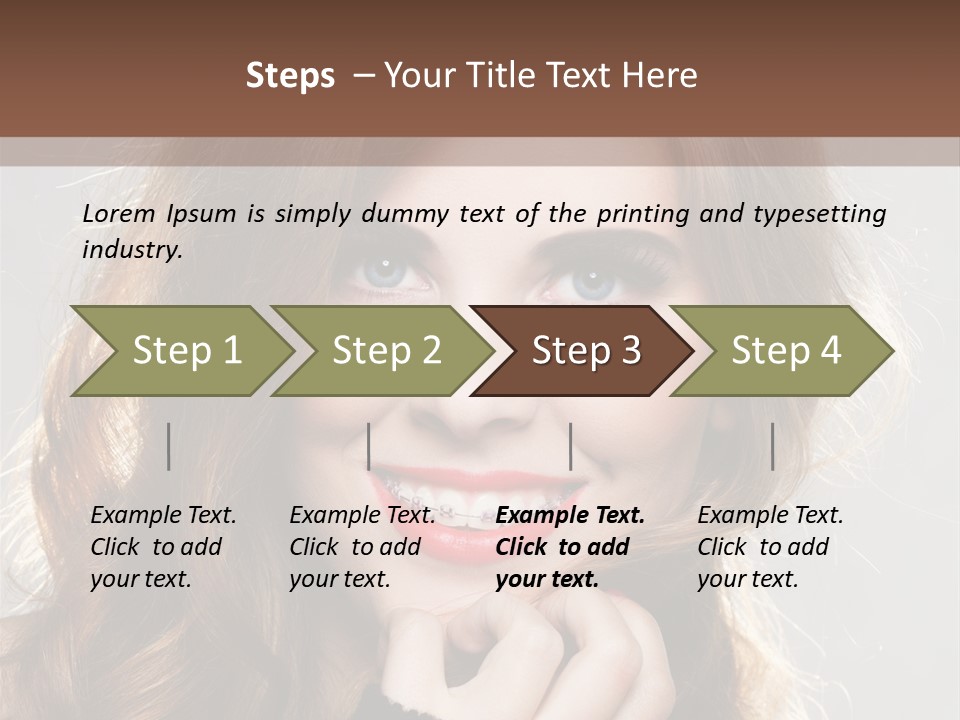 Smile Teeth Caucasian Fashion PowerPoint Template