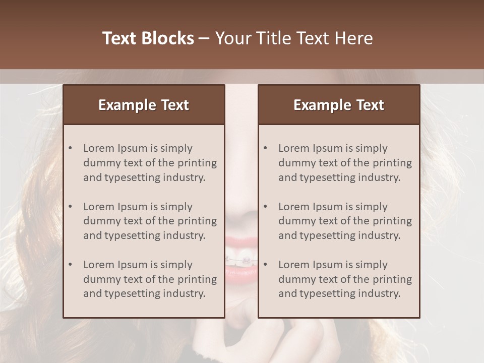 Smile Teeth Caucasian Fashion PowerPoint Template