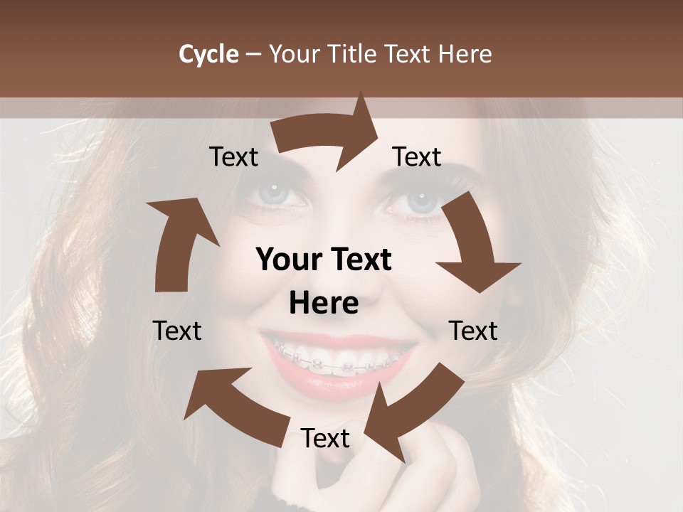 Smile Teeth Caucasian Fashion PowerPoint Template