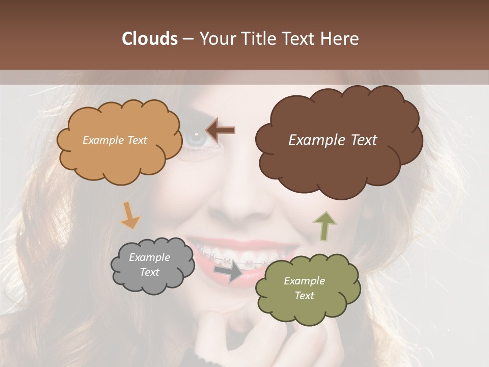 Smile Teeth Caucasian Fashion PowerPoint Template