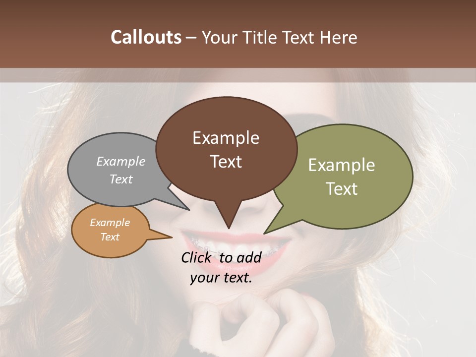 Smile Teeth Caucasian Fashion PowerPoint Template