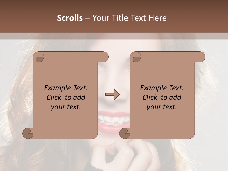 Smile Teeth Caucasian Fashion PowerPoint Template