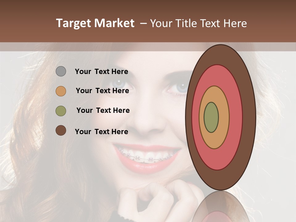 Smile Teeth Caucasian Fashion PowerPoint Template