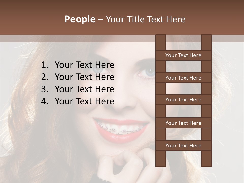 Smile Teeth Caucasian Fashion PowerPoint Template