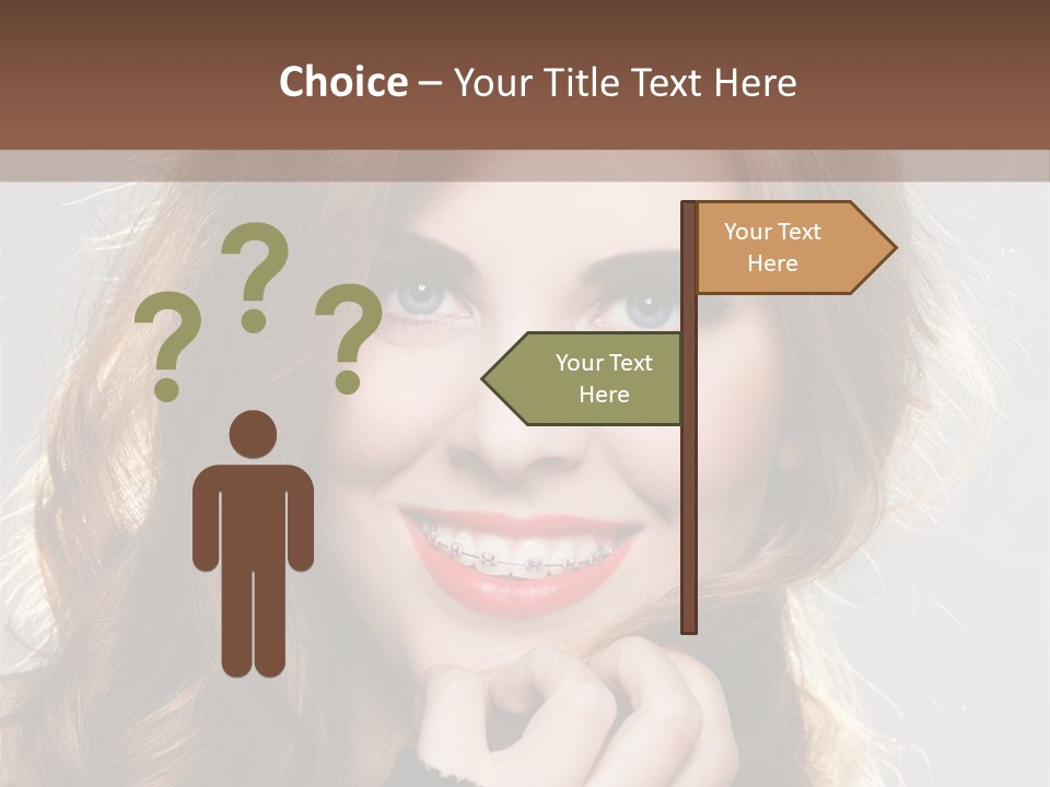 Smile Teeth Caucasian Fashion PowerPoint Template