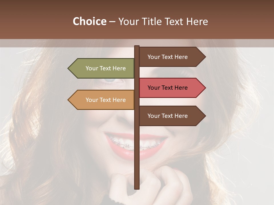 Smile Teeth Caucasian Fashion PowerPoint Template