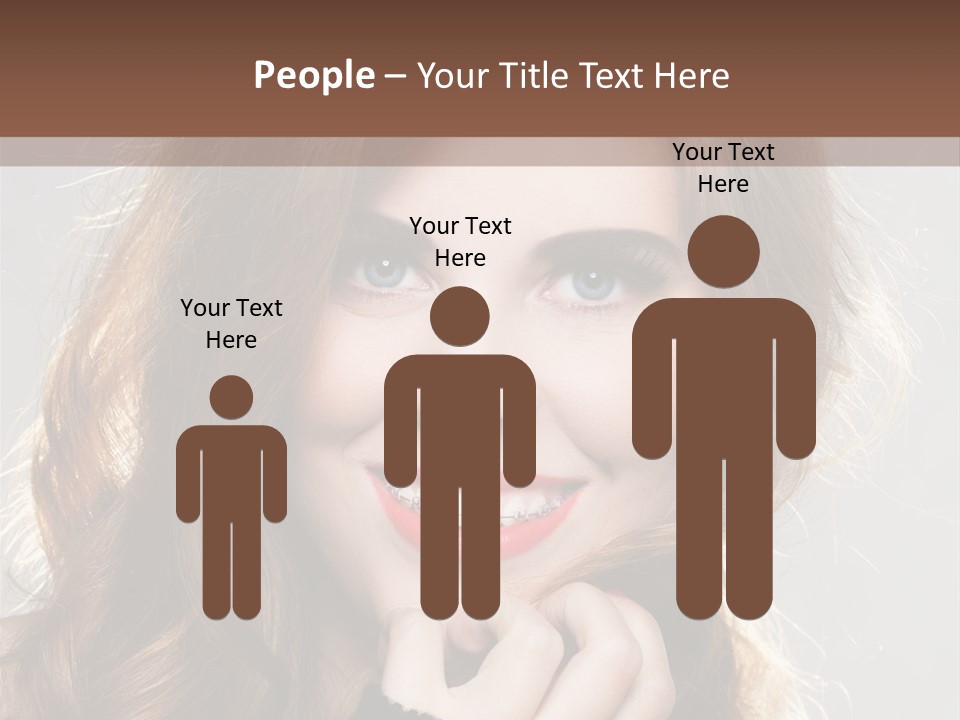 Smile Teeth Caucasian Fashion PowerPoint Template