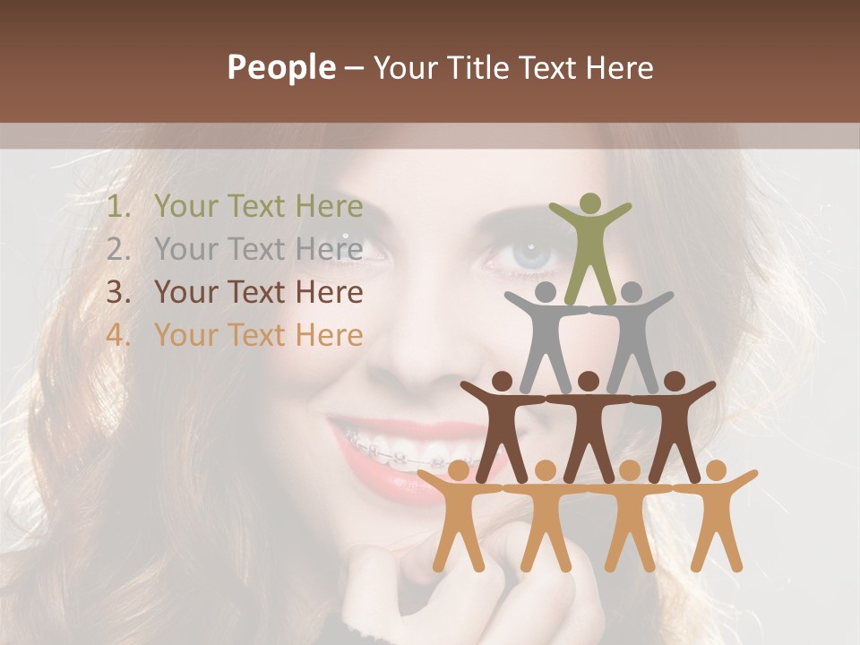 Smile Teeth Caucasian Fashion PowerPoint Template