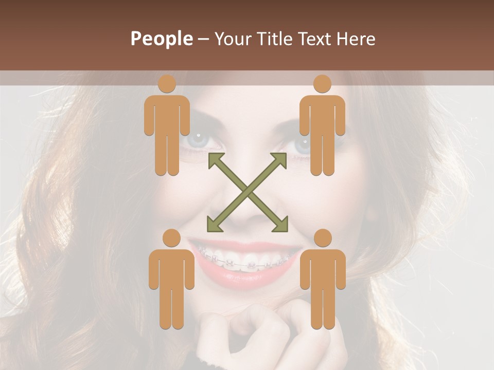 Smile Teeth Caucasian Fashion PowerPoint Template