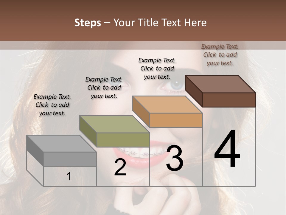 Smile Teeth Caucasian Fashion PowerPoint Template
